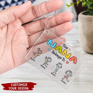 This Grandma Belongs To Drawing Personalized Acrylic Keychain