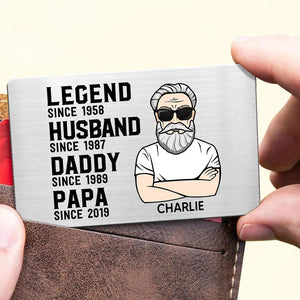 The Legend Grandpa Old Man Gift For Grandpa Personalized Metal Card