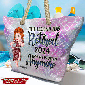 The Legend Has Retired Vintage - Personalized Beach Bag