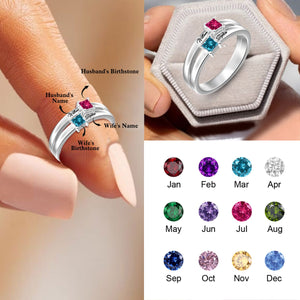Personalized Name Birthstones Love Promise Ring