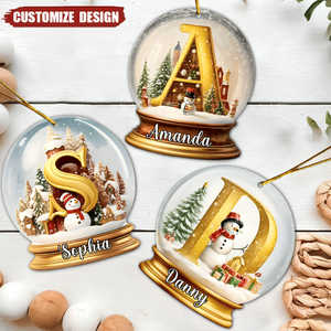 Family Snow Globle Alphabet - Personalized Family Ornament