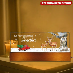 God Blessed The Broken Road Personalized LED Night Light, Christmas Gift for Couples