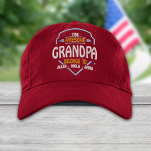 Personalized Papa Top With Grandkids Cap