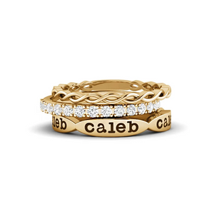 Personalized Grandma Mom Stacking Name Ring