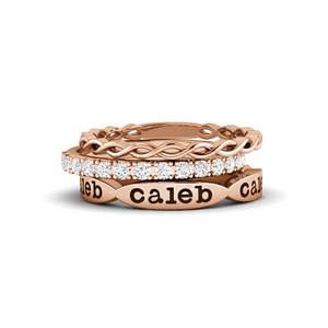 Personalized Grandma Mom Stacking Name Ring