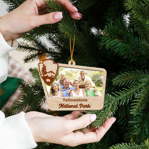 Personalized National Park Trip Ornament, Custom Family Photo Keepsake