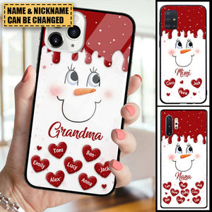 Cute Snowmy Grandma Mom Little Heart Kids Personalized Christmas Phone Case