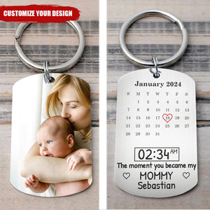 Custom Photo Calendar The Moment You Became -Personalized Keychain