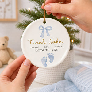 Personalized Baby Ornament, Birth Stats Keepsake Gift