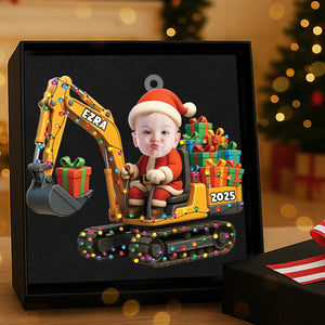 Personalized Excavator Christmas Ornament, Gift For Boys