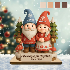 Personalized Couple Growing Old Together Wooden Plaque