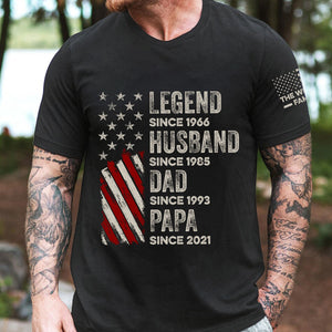 Legend, Husband, Dad And Grandpa Custom Family Name - Personalized Shirt