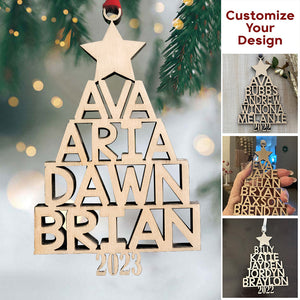 Our Family 2023 Custom Family Name Wooden Ornament