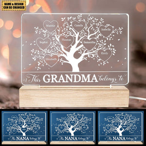 This Grandma Belongs To - Family Personalized Custom 3D LED Light