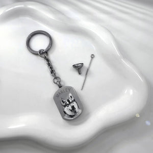 Personalized Photo Engraved Urn Keychain, Pet Keepsake Gift