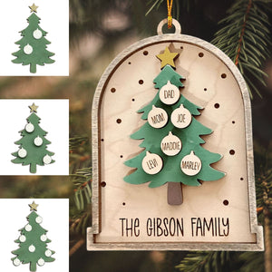 Custom Family Christmas Tree 3D Ornament, Family Gift
