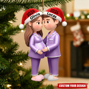 Bump's First Christmas Personalized Ornament - Expecting Parents Keepsake