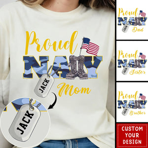 Custom Proud Navy Family Mom Dad Sister Brother Shirts, Military Family Gift