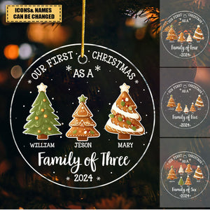 Personalized Family Christmas Tree Cookie Shape Acrylic Ornaments
