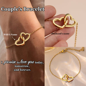 Personalized Name Heart Shaped Couple Bracelet