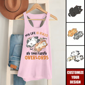 Cat Lovers My Life Is Ruled By Tiny Furry Overlords - Personalized Tank Top
