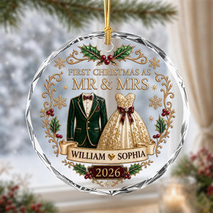 First Christmas As Mr. And Mrs. Ornament, Personalized Newlywed Ornament 2026