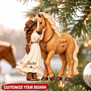 Personalized Horse Christmas Ornament, Horse Lover Gift