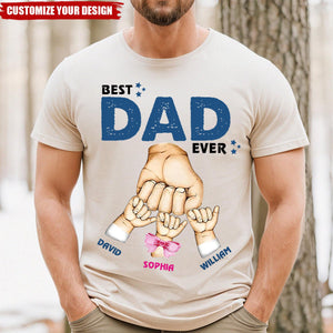 Personalized Best Dad Ever T-shirt, Fist Bump Fathers Day Gifts