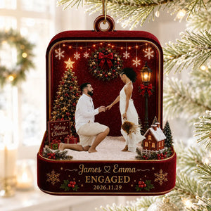 Personalized Proposal Photo Ornament, Engagement Ornament Christmas Gift