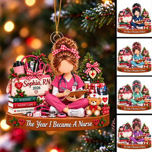 The Year I Became A Nurse -Custom Nurse Ornament,Gift for Healthcare Workers