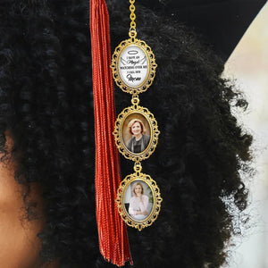 Personalized Tassel Charm With Angel Wings, Memorial Graduation Gift
