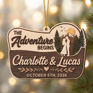 Our Adventure Begins | Custom Name & Date Wooden Keepsake