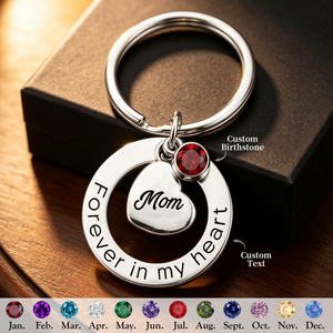 Forever In My Heart Personalized Memorial Keychain, Loss of Dad/Mom/Family