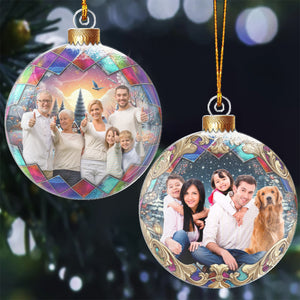 Family Christmas Bauble Shaped - Custom Acrylic Ornament