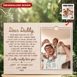 First Father's Day Gift - Personalized Wood Frame Plaque