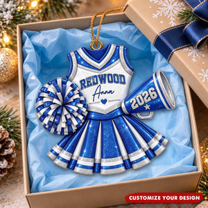 Personalized Cheerleader Uniform Christmas Ornament, Gift For Cheer Girl