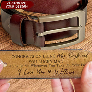 Congrats On Being My Husband - Personalized Engraved Leather Belt