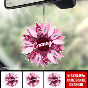 Nana Mom Family Sunflower - Personalized Acrylic Ornament