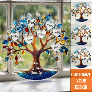 Personalized Family Tree Of Life Suncatcher - Window Hanging Gift