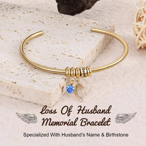 Angel Wings Personalized Birthstone Memorial Bracelet
