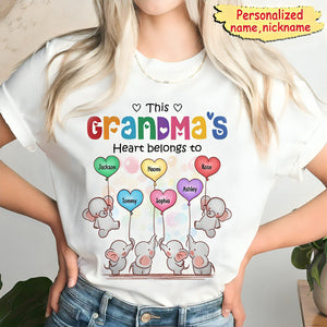 Gift For Grandma This Grandma's Heart Belongs To Elephants Shirt