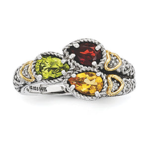 Personalized Grandma Mom Family 2-5 Birthstones Vintage Ring - Gift For Christmas