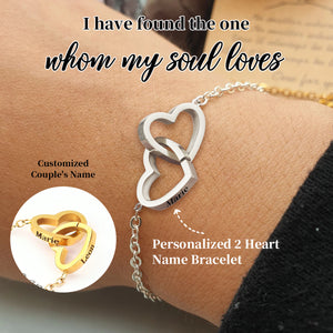 Personalized Name Heart Shaped Couple Bracelet