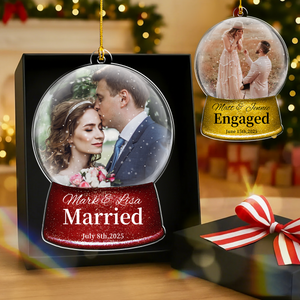 Engaged Married Custom Photo Ornament,Wedding Ornament