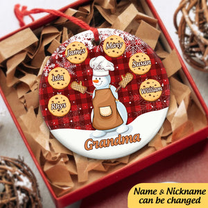 Petsonalized Christmas Grandma Mom Snowman Cookie Family Ornament
