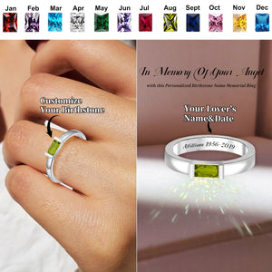 Personalized Birthstones Memorial Ring