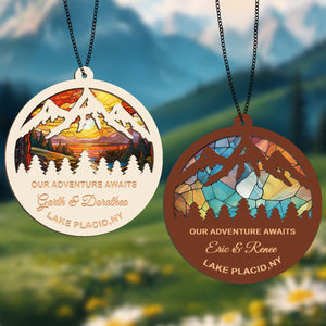 Our Adventure Awaits Personalized Mountains Landscape Ornament