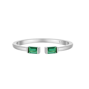 Personalized Born in Love Duo Baguette Birthstone Ring