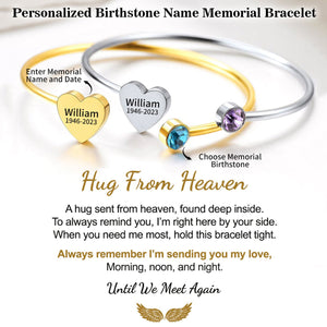 Personalized Heart Bracelet With Birthstone and Name