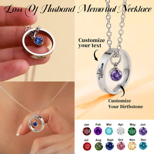 Personalized Birthstone Name Memorial Circle Necklace